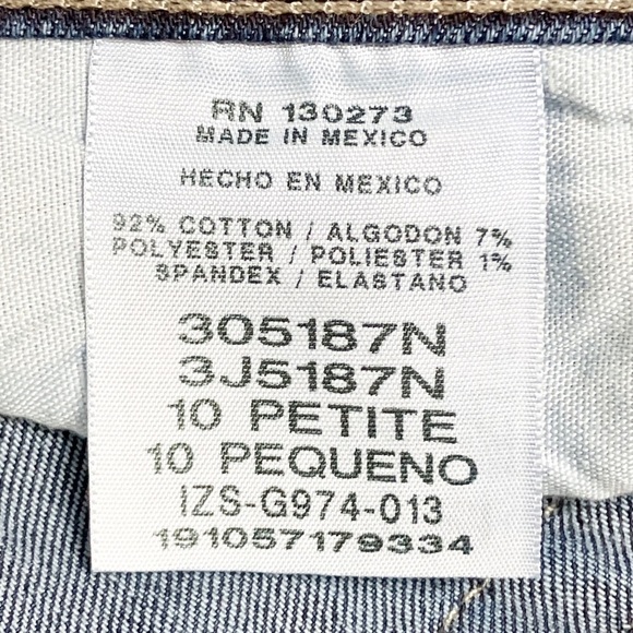 LEE Women’s Relaxed Fit Straight Leg Mid Rise Dark Blue Jeans SZ 10P Petite - Picture 9 of 10